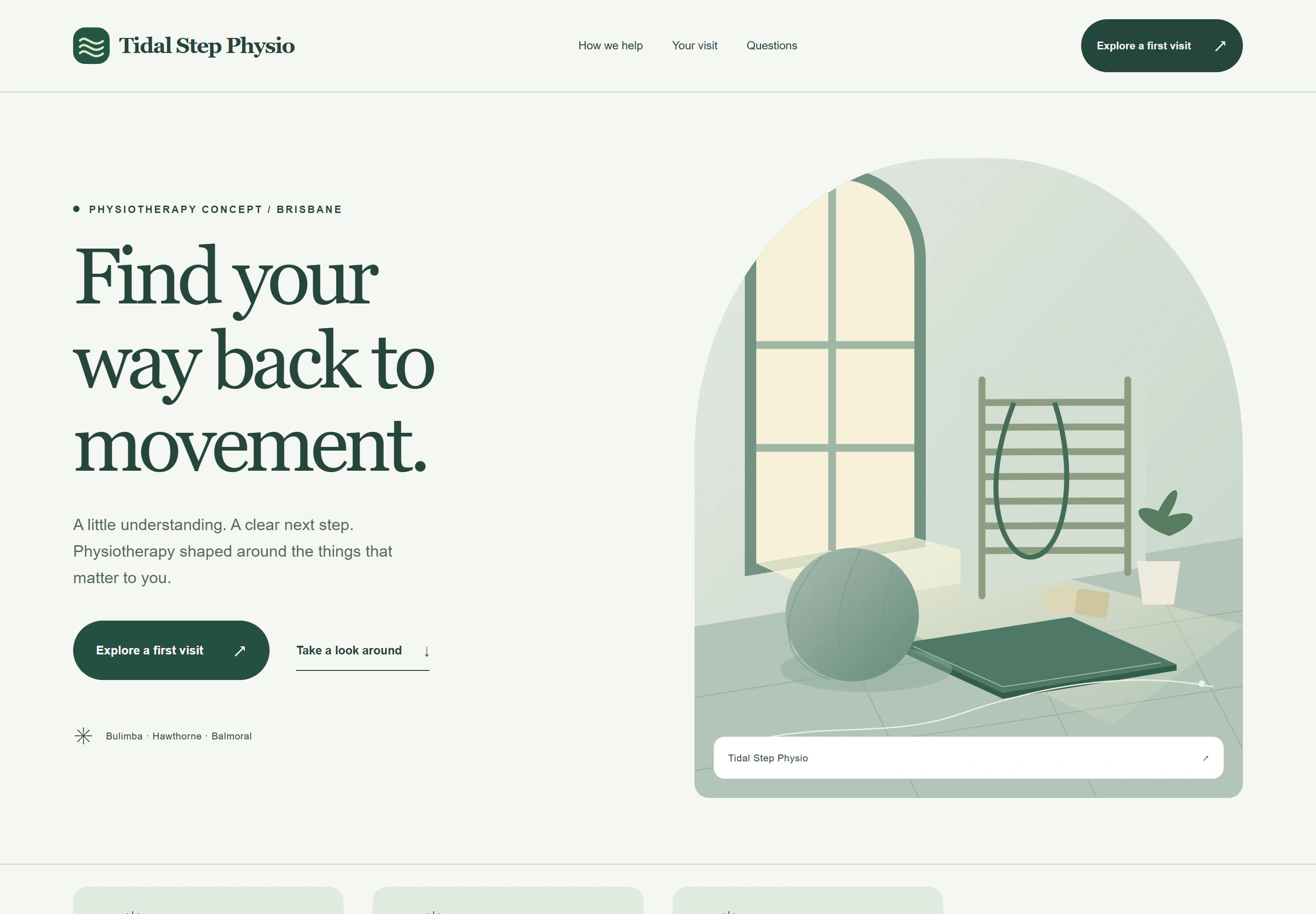 Clinics concept website, desktop design